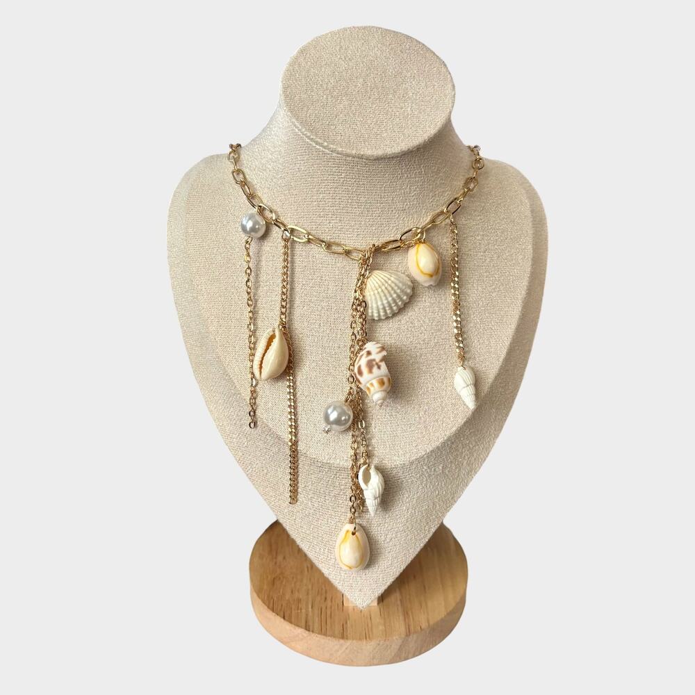 Gold Shell Multi-Charm Necklace - Picture 3 of 5